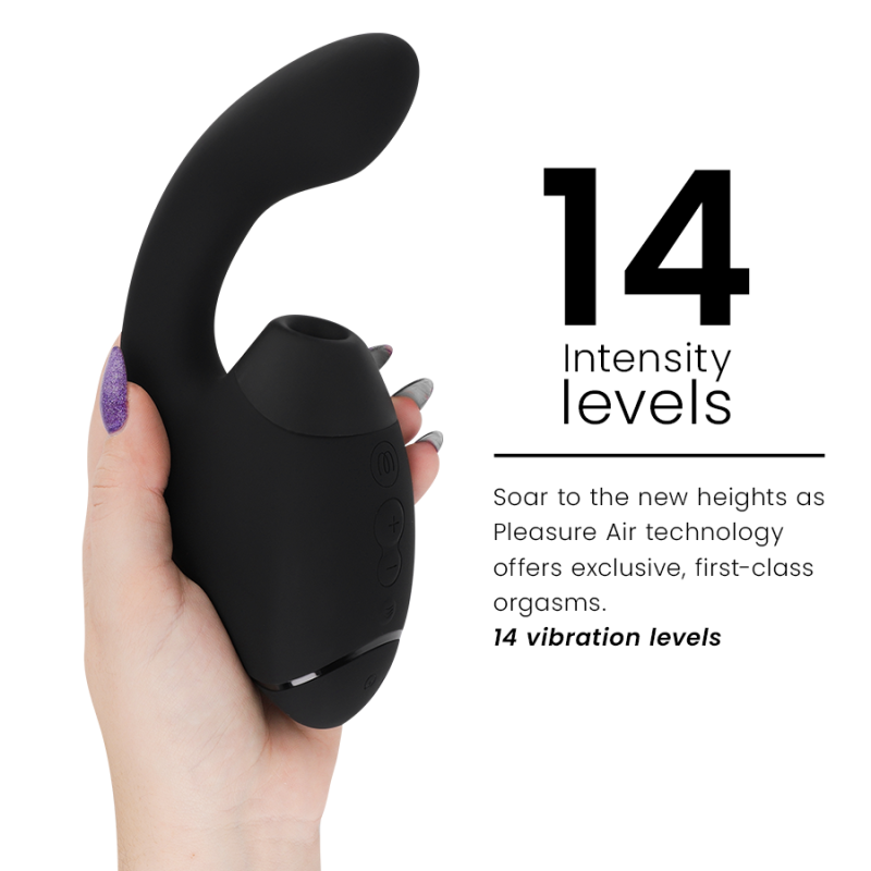 WOMANIZER DUO NEXT ESTIMULADOR VIBRADOR DUAL CLITORIS PUNTOG NEGRO
