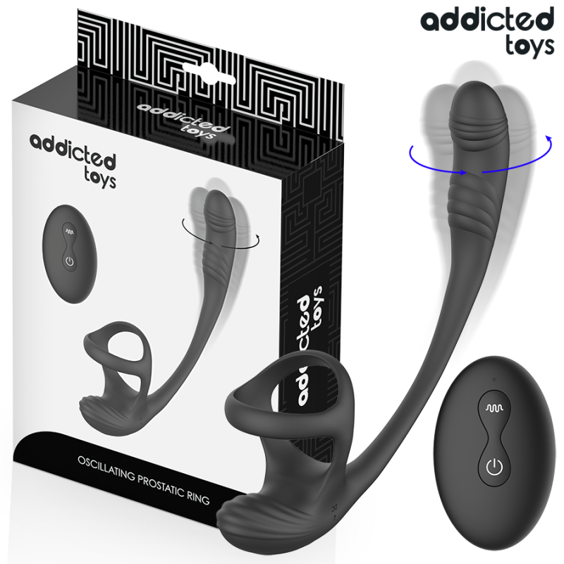 ADDICTED TOYS PLUG ANAL VIBRACION Y WAVING 360º Y ESTIMULADOR TESTICULOS