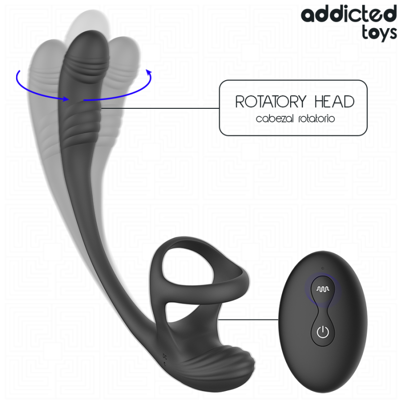 ADDICTED TOYS PLUG ANAL VIBRACION Y WAVING 360º Y ESTIMULADOR TESTICULOS