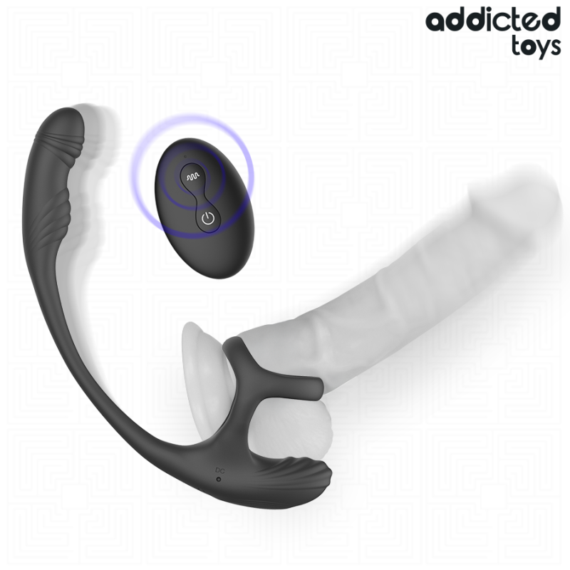 ADDICTED TOYS PLUG ANAL VIBRACION Y WAVING 360º Y ESTIMULADOR TESTICULOS