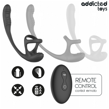 ADDICTED TOYS PLUG ANAL VIBRACION Y WAVING 360º Y ESTIMULADOR TESTICULOS
