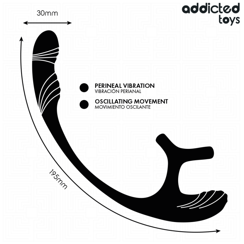 ADDICTED TOYS PLUG ANAL VIBRACION Y WAVING 360º Y ESTIMULADOR TESTICULOS