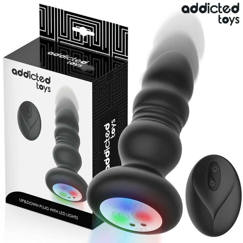 ADDICTED TOYS PLUG ANAL VIBRADOR THRUSTING Y LUZ LED CONTROL REMOTO