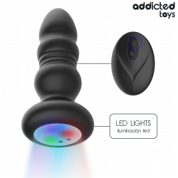 ADDICTED TOYS PLUG ANAL VIBRADOR THRUSTING Y LUZ LED CONTROL REMOTO 2