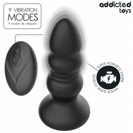 ADDICTED TOYS PLUG ANAL VIBRADOR THRUSTING Y LUZ LED CONTROL REMOTO