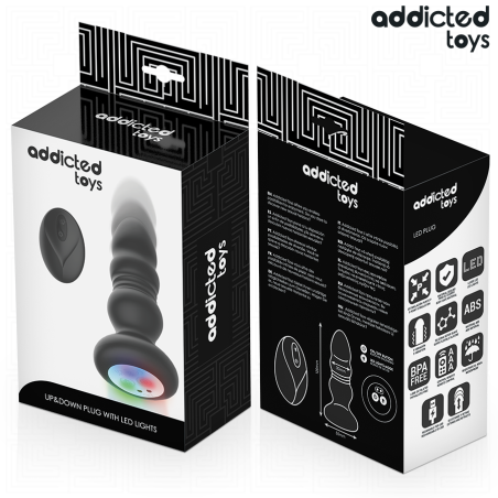 ADDICTED TOYS PLUG ANAL VIBRADOR THRUSTING Y LUZ LED CONTROL REMOTO