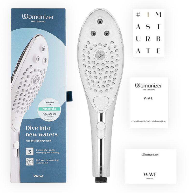 WOMANIZER WAVE CABEZAL DE DUCHA ESTIMULADOR DE CLITORIS PLATEADO