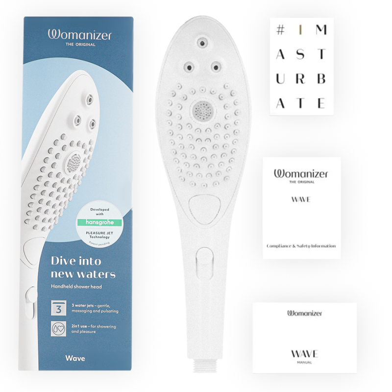 WOMANIZER WAVE CABEZAL DE DUCHA ESTIMULADOR DE CLITORIS BLANCO