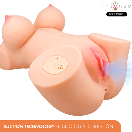 INTENSE DEEP TOUCH VERO TORSO ANO Y VAGINA CON EFECTO SUCCION CALOR VIBRACION Y VOZ CON CONTROL REMOTO 55 KG