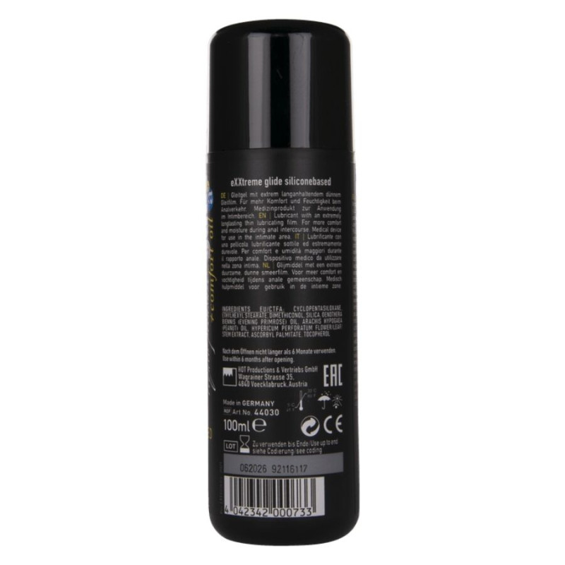 HOT EXXTREME GLIDE LUBRICANTE BASE SILICONA ACEITE CONFORT A 100 ML