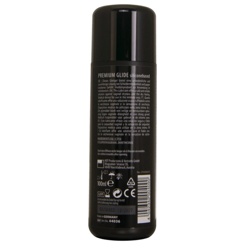 HOT PREMIUM SILICONE GLIDE LUBRICANTE BASE SILICONA 100 ML