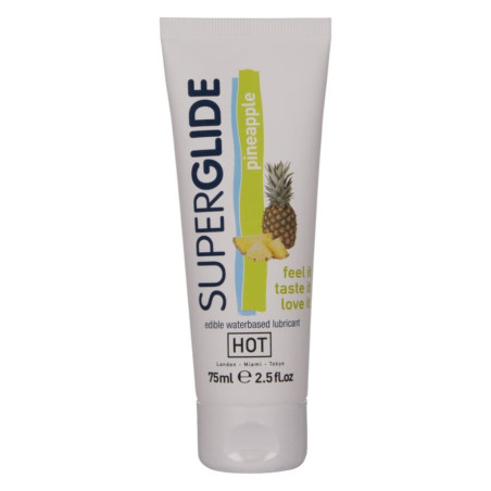 HOT SUPERGLIDE LUBRICANTE COMESTIBLE BASE AGUA PINA 75 ML