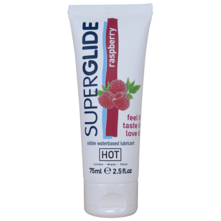 HOT SUPERGLIDE LUBRICANTE COMESTIBLE BASE AGUA FRAMBUESA 75 ML