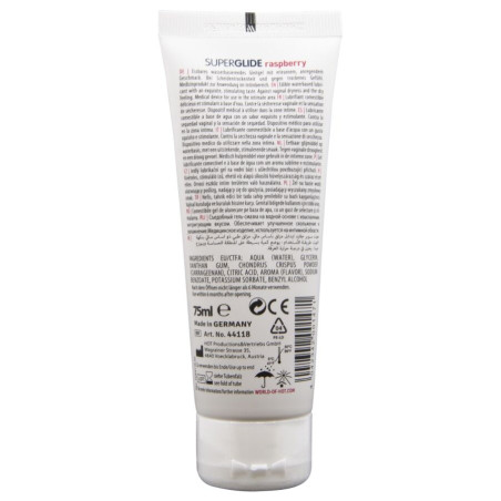 HOT SUPERGLIDE LUBRICANTE COMESTIBLE BASE AGUA FRAMBUESA 75 ML
