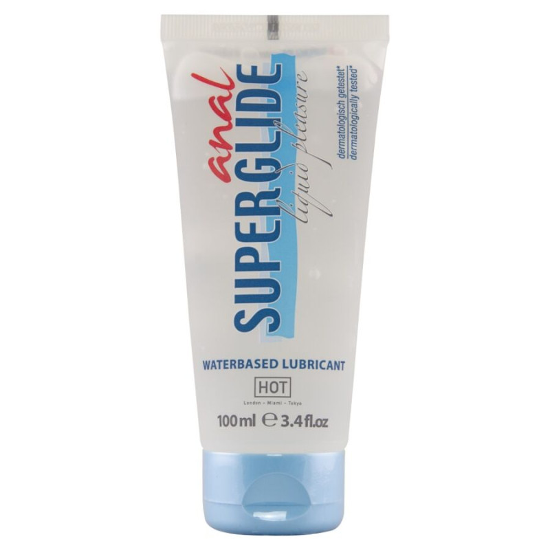 HOT ANAL SUPERGLIDE LIQUID PLEASURE LUBRICANTE ANAL BASE AGUA 100 ML