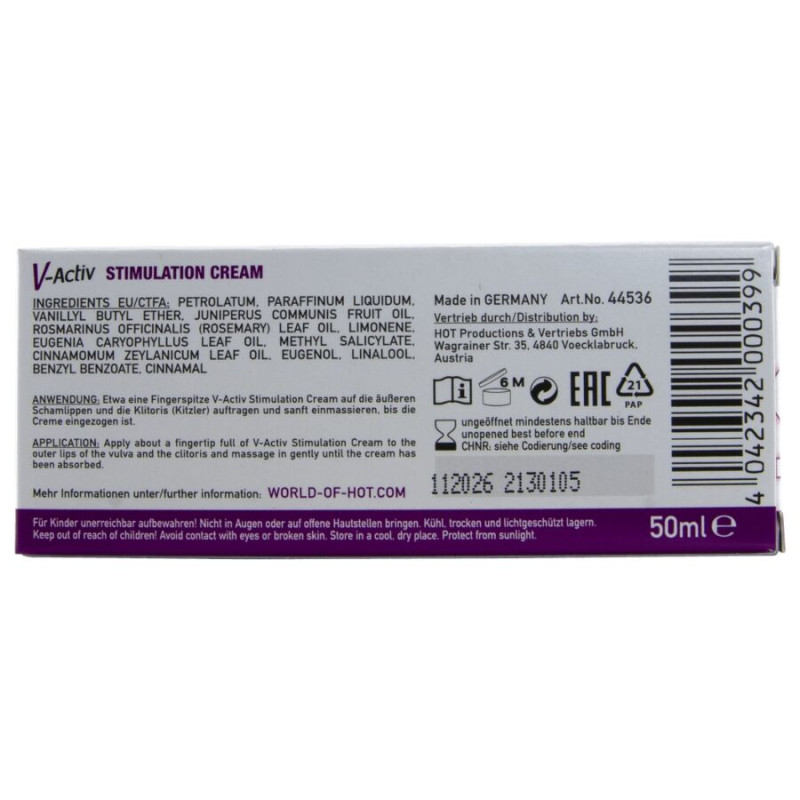 HOT V ACTIV CREMA ESTIMULANTE PARA MUJER 50 ML