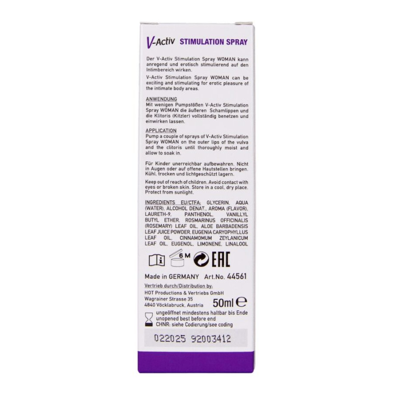 HOT V ACTIV SPRAY ESTIMULANTE PARA MUJER 50 ML
