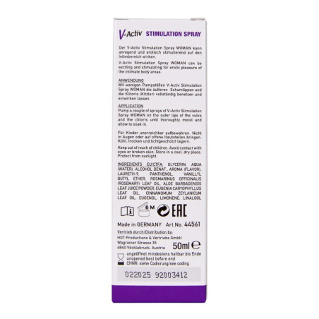 HOT V ACTIV SPRAY ESTIMULANTE PARA MUJER 50 ML