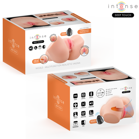 INTENSE DEEP TOUCH NICOLE MASTURBADOR ANO Y VAGINA CON EFECTO SUCCION CALOR VIBRACION Y VOZ CON CONTROL REMOTO 53 KG