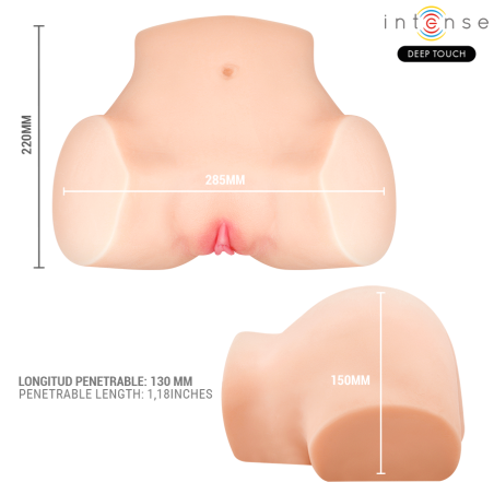 INTENSE DEEP TOUCH NICOLE MASTURBADOR ANO Y VAGINA CON EFECTO SUCCION CALOR VIBRACION Y VOZ CON CONTROL REMOTO 53 KG