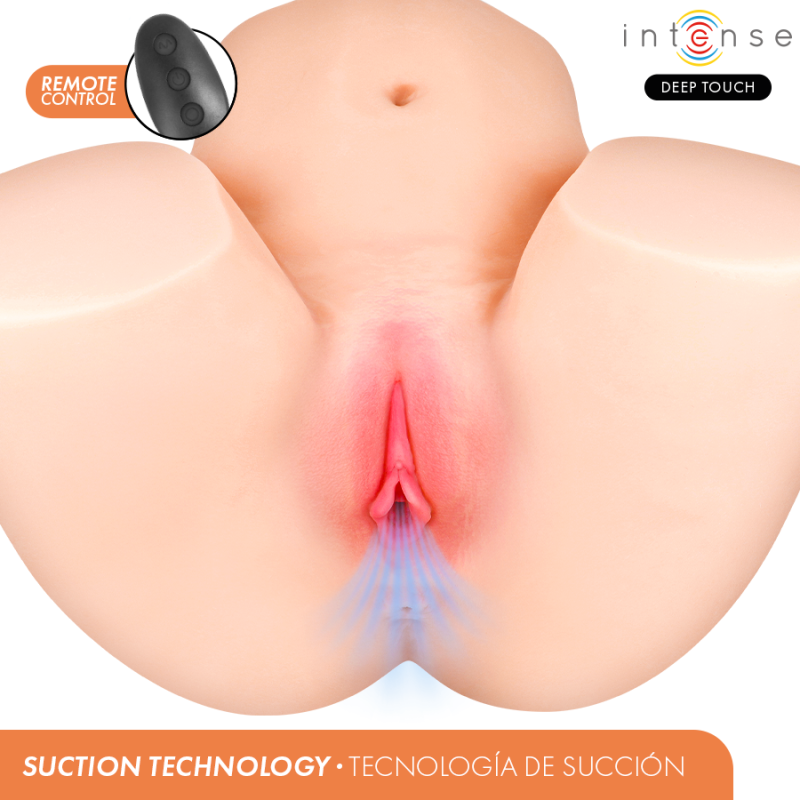INTENSE DEEP TOUCH JULIA MASTURBADOR ANO Y VAGINA CON EFECTO SUCCION CALOR VIBRACION Y VOZ CON CONTROL REMOTO 9 KG