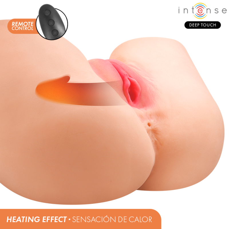 INTENSE DEEP TOUCH JULIA MASTURBADOR ANO Y VAGINA CON EFECTO SUCCION CALOR VIBRACION Y VOZ CON CONTROL REMOTO 9 KG