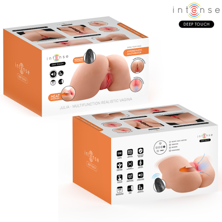INTENSE DEEP TOUCH JULIA MASTURBADOR ANO Y VAGINA CON EFECTO SUCCION CALOR VIBRACION Y VOZ CON CONTROL REMOTO 9 KG