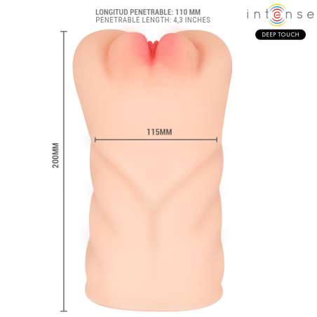 INTENSE DEEP TOUCH KRISTA MASTURBADOR ANO Y VAGINA CON EFECTO SUCCION VIBRACION Y VOZ CON CONTROL REMOTO 12KG
