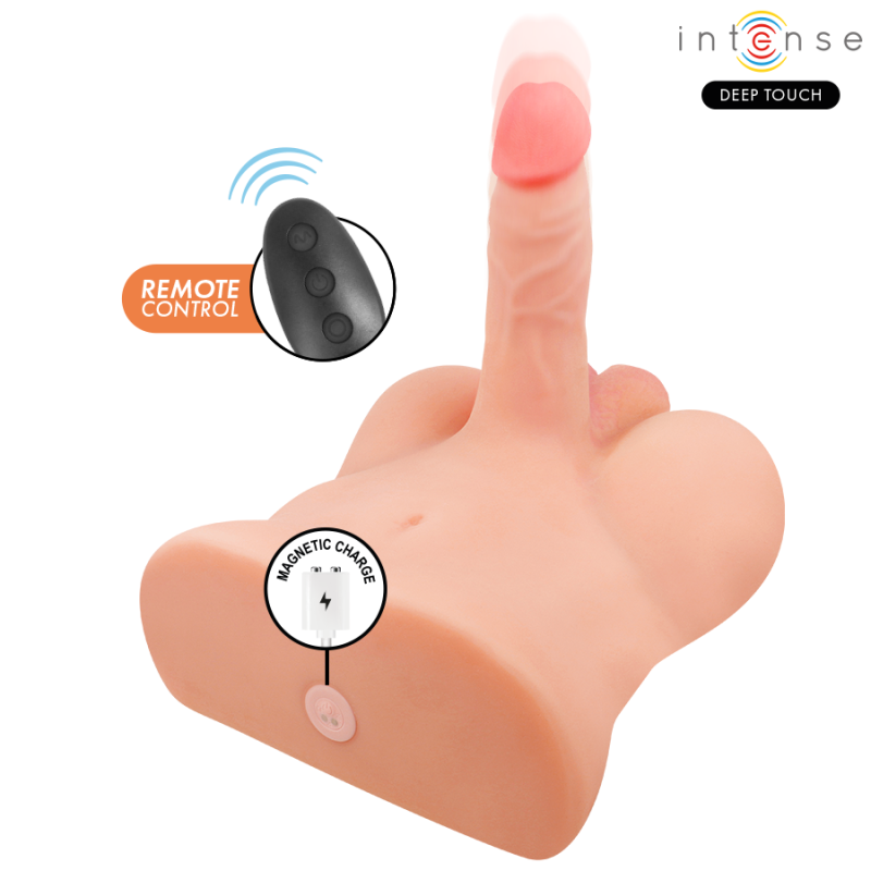 INTENSE DEEP TOUCH DAMIEN TORSO CON ANO Y DILDO REALISTICO CON EMPUJE Y VIBRACION CONTROL REMOTO 35 KG