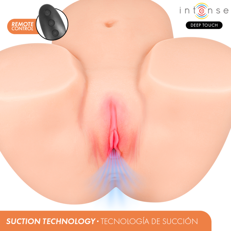 INTENSE DEEP TOUCH GINGER MASTURBADOR ANO Y VAGINA CON EFECTO SUCCION CALOR VIBRACION Y VOZ CON CONTROL REMOTO 53 KG