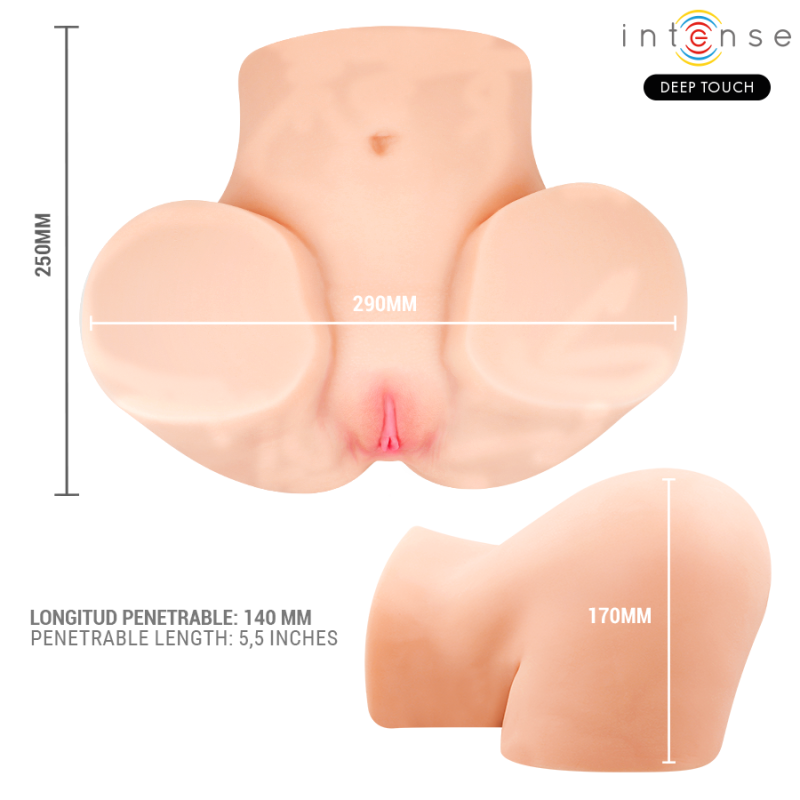 INTENSE DEEP TOUCH GINGER MASTURBADOR ANO Y VAGINA CON EFECTO SUCCION CALOR VIBRACION Y VOZ CON CONTROL REMOTO 53 KG