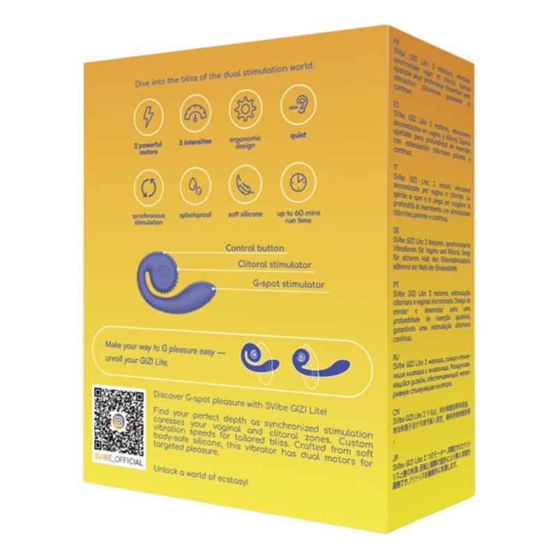 SNAIL VIBE GIZI LITE VIBRADOR DUAL PUNTO G Y CLITORIS MORADO