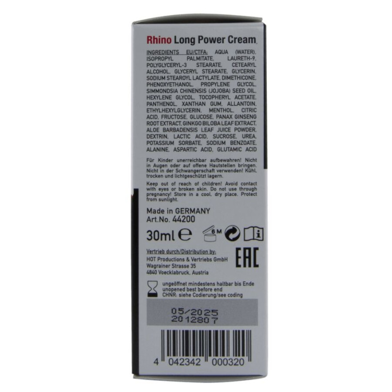 HOT RHINO LONG POWER CREMA 30 ML