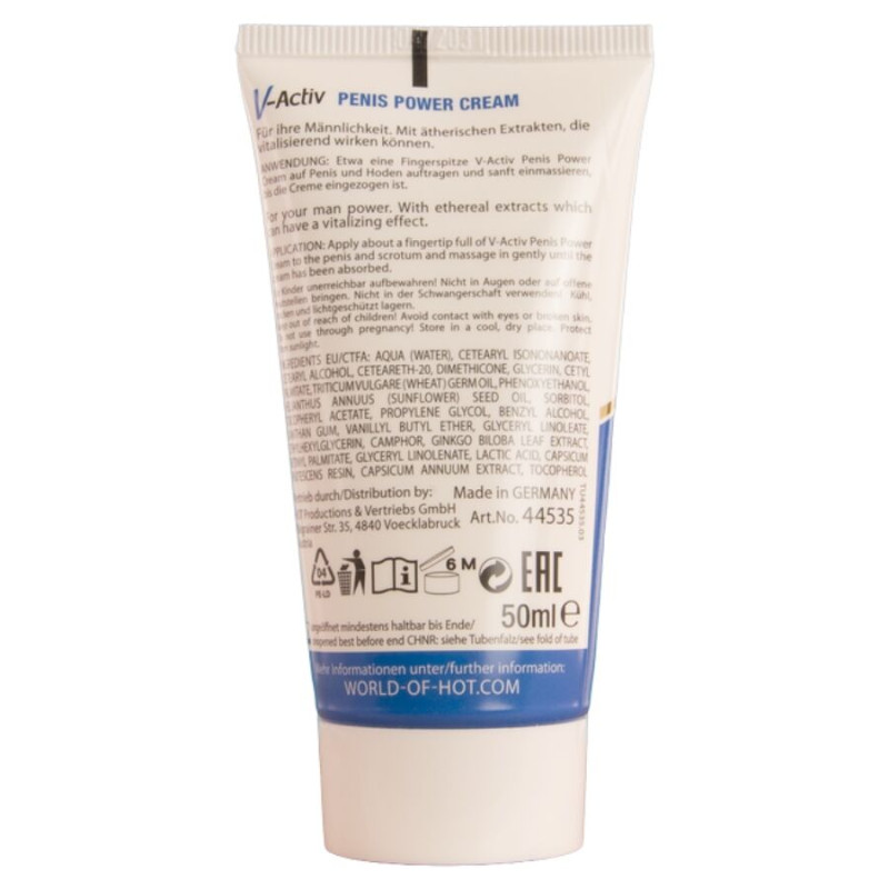 HOT V ACTIV PENIS POWER CREMA PARA HOMBRE 50 ML