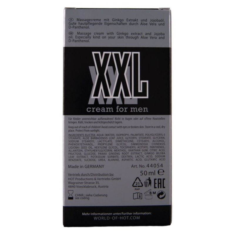 HOT CREMA XXL PARA HOMBRE 50 ML