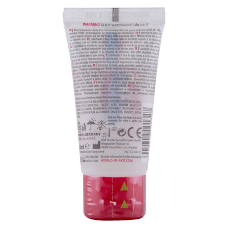 HOT WARMING GLIDE LIQUID PLEASURE LUBRICANTE BASE AGUA EFECTO CALOR 30 ML