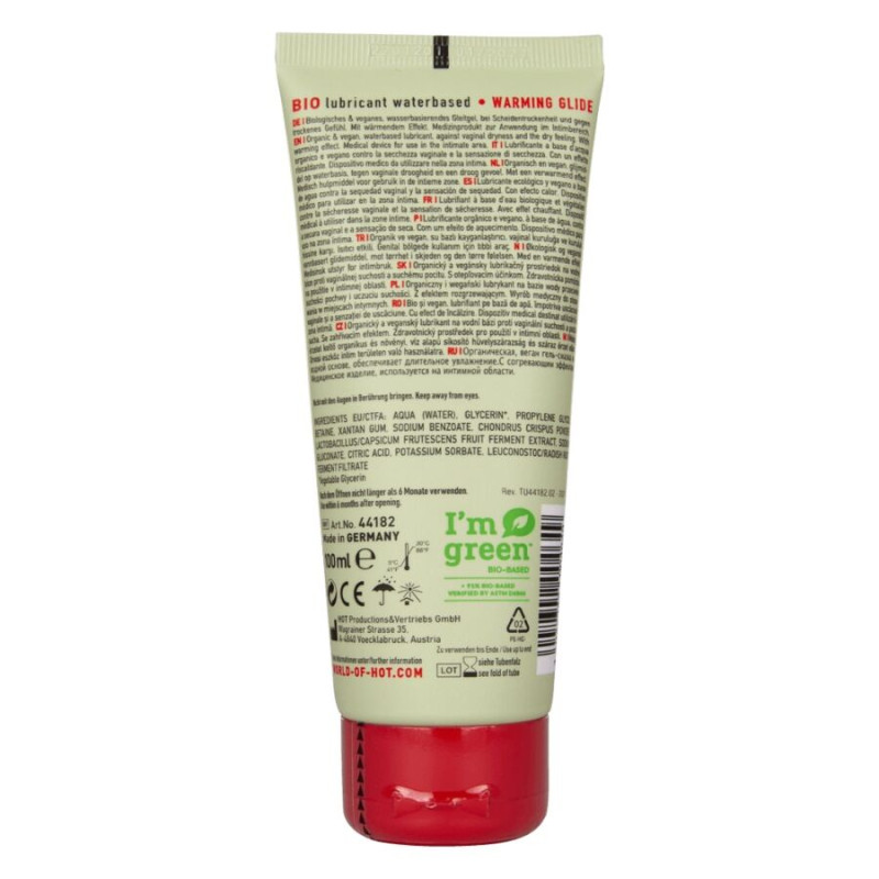 HOT BIO LUBRICANT LUBRICANTE BIO BASE AGUA EFECTO CALOR 100 ML