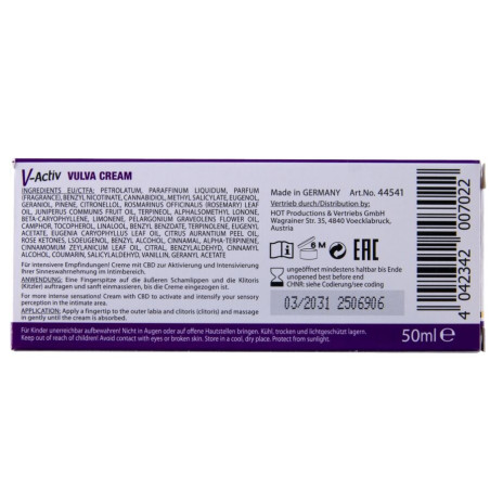 HOT CREMA PARA VULVA CON CBD 50 ML