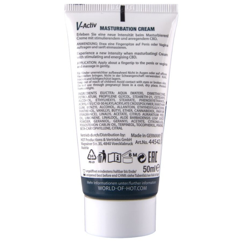 HOT CREMA DE MASTURBACION CON CBD UNISEX 100 ML