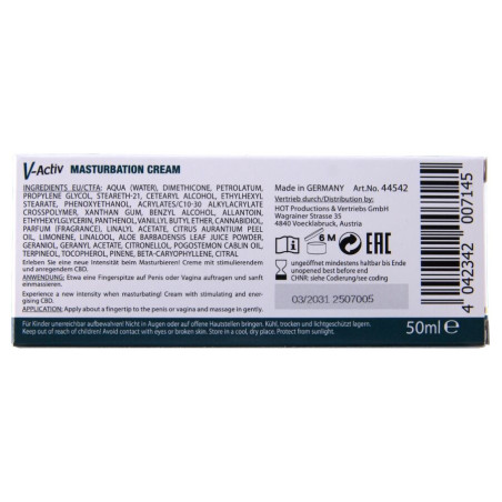 HOT CREMA DE MASTURBACION CON CBD UNISEX 100 ML