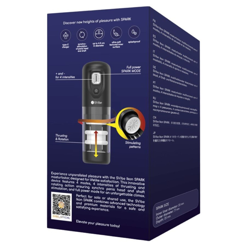 SNAIL VIBE IKON SPARK MASTURBADOR CON EMPUJE Y ROTACION