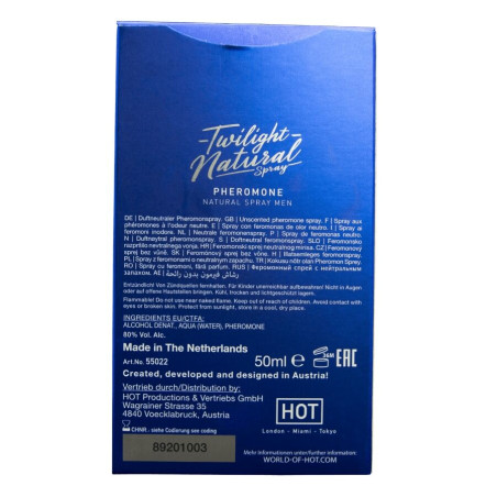 HOT TWILIGHT SPRAY NATURAL CON FEROMONAS HOMBRE 50 ML