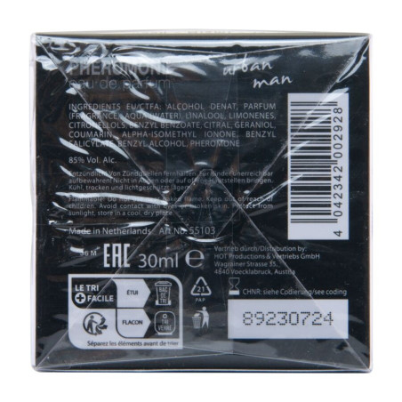 HOT PERFUME CON FEROMONAS TOKYO URBAN HOMBRE 30 ML