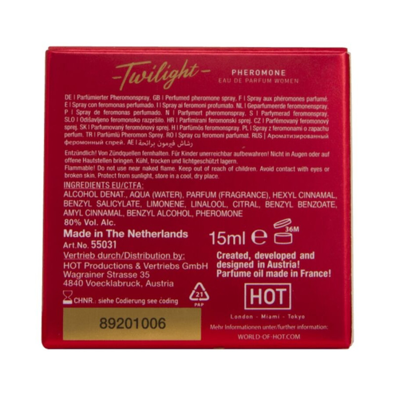 HOT TWILIGHT PERFUME CON FEROMONAS MUJER 15 ML