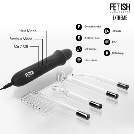 FETISH SUBMISSIVE VIBRADOR WAND ELECTROESTIMULACION ALTA FRECUENCIA