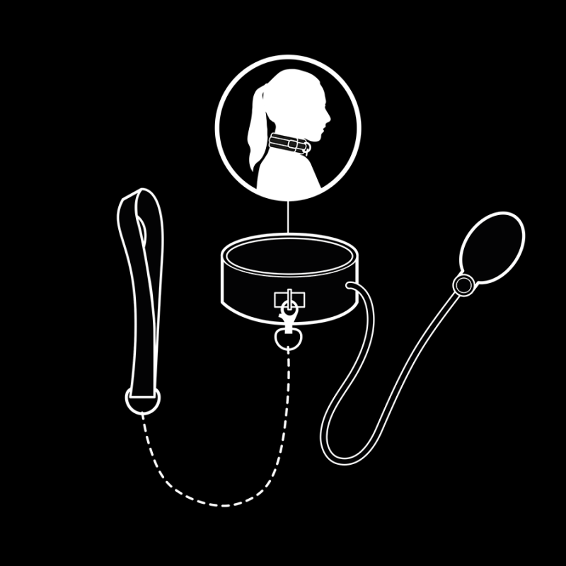 FETISH SUBMISSIVE BONDAGE COLLAR BONDAGE INFLABLE CON TIRADOR