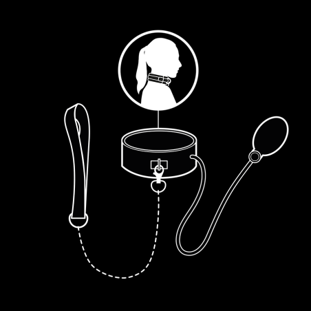 FETISH SUBMISSIVE BONDAGE COLLAR BONDAGE INFLABLE CON TIRADOR
