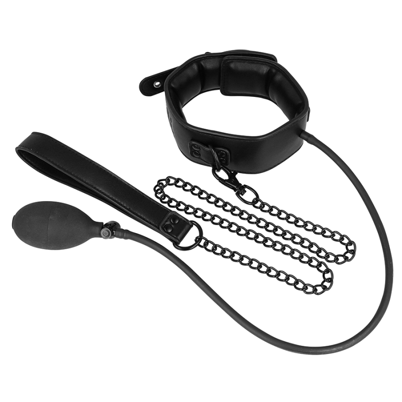 FETISH SUBMISSIVE BONDAGE COLLAR BONDAGE INFLABLE CON TIRADOR