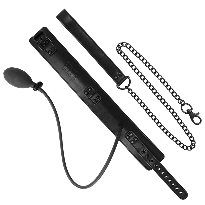 FETISH SUBMISSIVE BONDAGE COLLAR BONDAGE INFLABLE CON TIRADOR