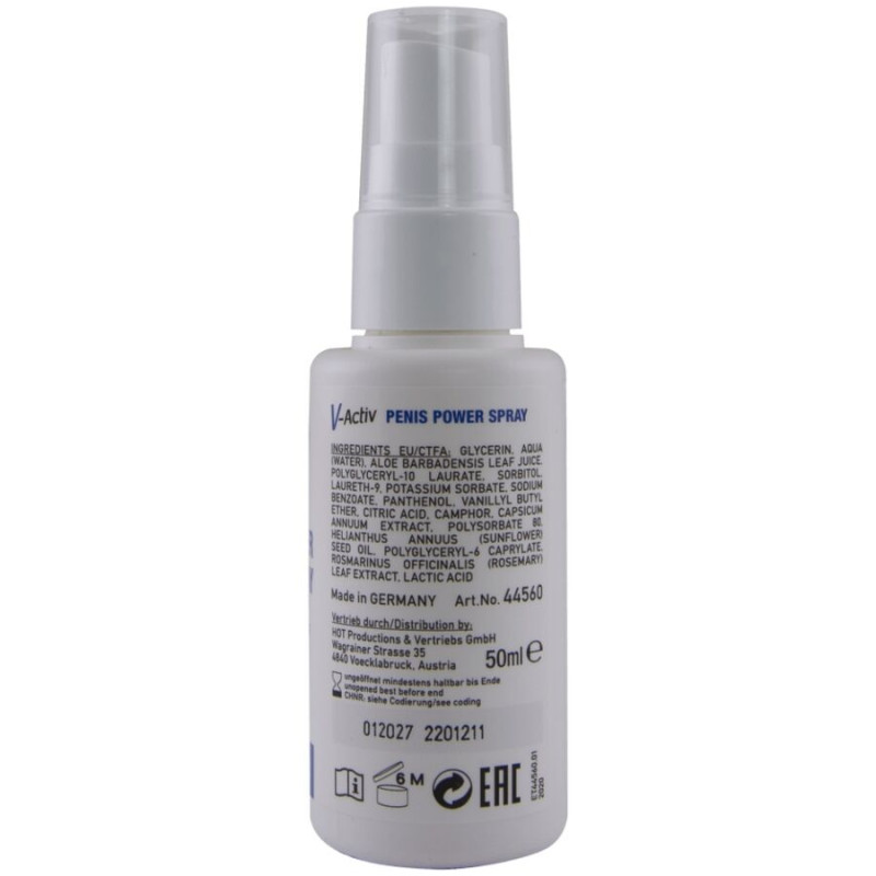HOT V ACTIV PENIS POWER SPRAY PARA HOMBRE 50 ML